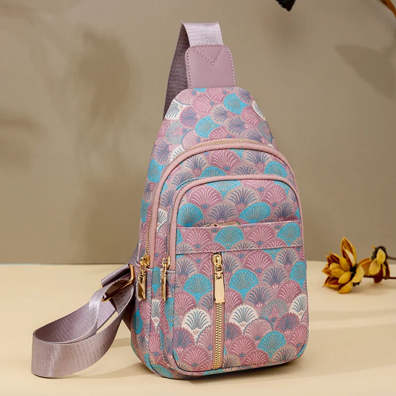 Trendy Schouder Rugtas – Compacte Crossbody Backpack met Patronen