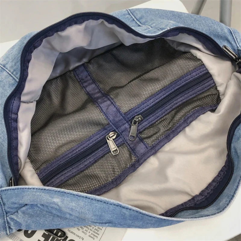 Denim Heuptas β Stoere Crossbody Tas van Spijkerstof met Ruim Vak