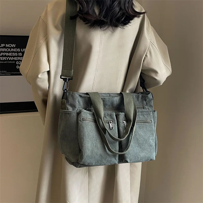 Vintage Canvas Schoudertas voor Heren & Dames – Ruim, Stevig & Praktisch