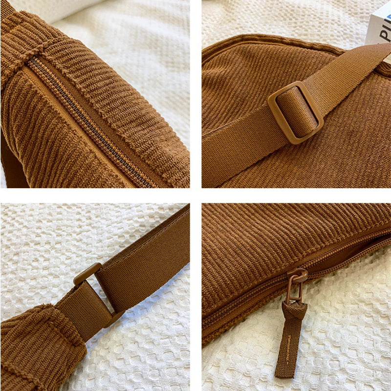 Corduroy Crossbody Tas – Trendy, Licht & Comfortabel