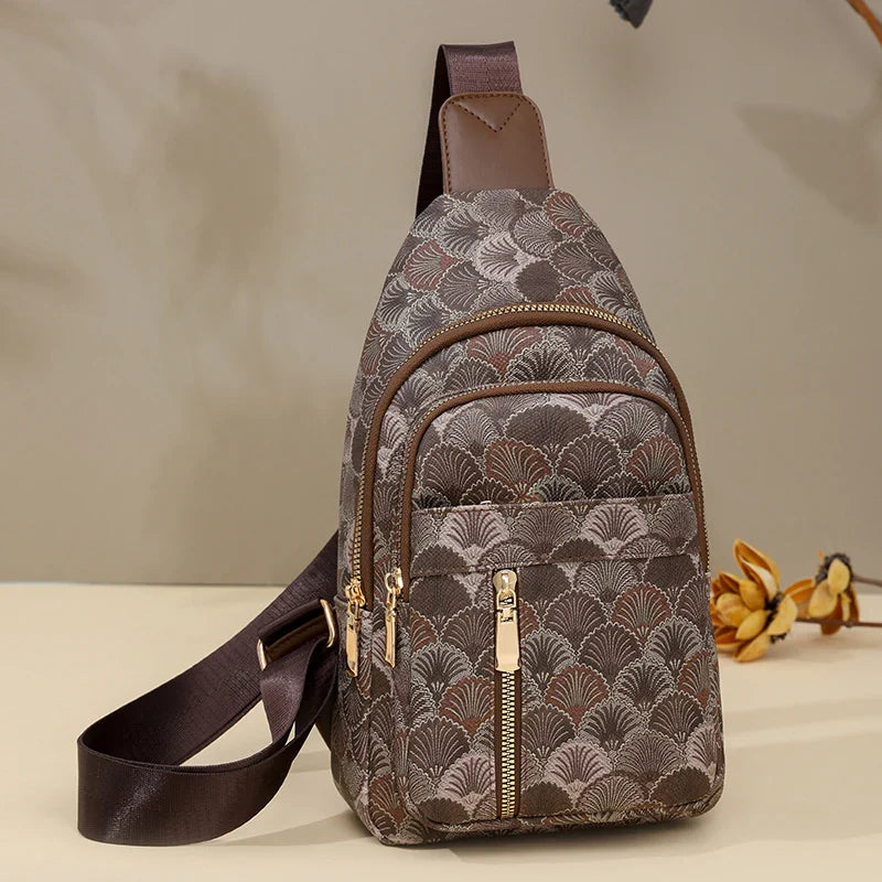 Trendy Schouder Rugtas – Compacte Crossbody Backpack met Patronen