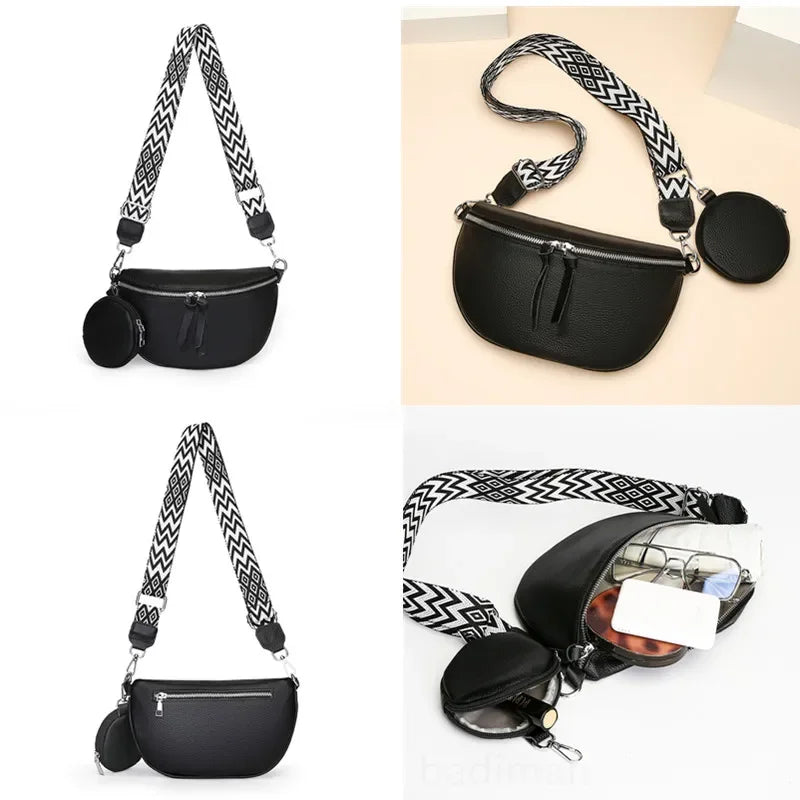 Elegante Crossbody Tas – Schoudertas met Gevlochten Strap & Extra Coin Pouch