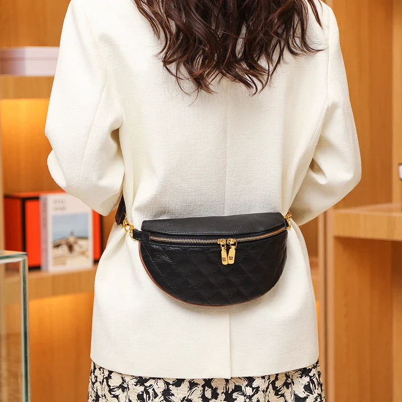 Luxe Crossbody Heuptas met Gouden Details – Elegant & Praktisch