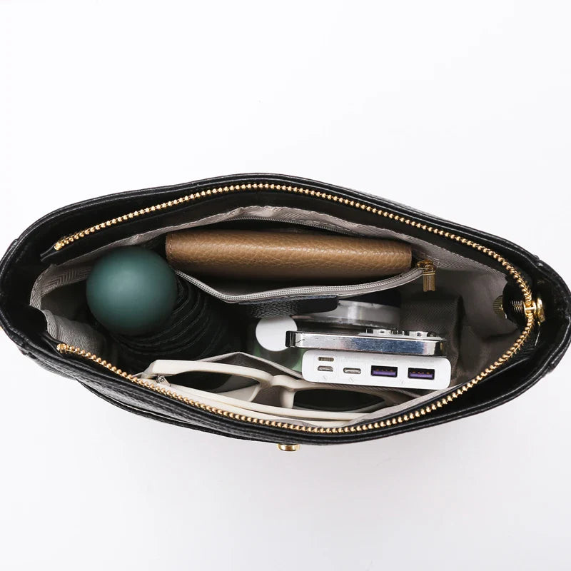 Dames Schoudertas met Brede Strap – Stijlvolle Crossbody Tas met Ruime Vakken