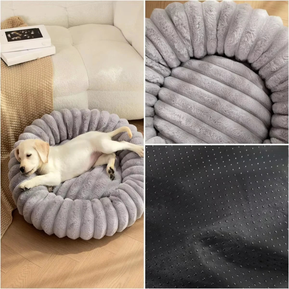 Corduroy Donut Hondenmand & Kattenmand – Zachte Fluffy Huisdiermand