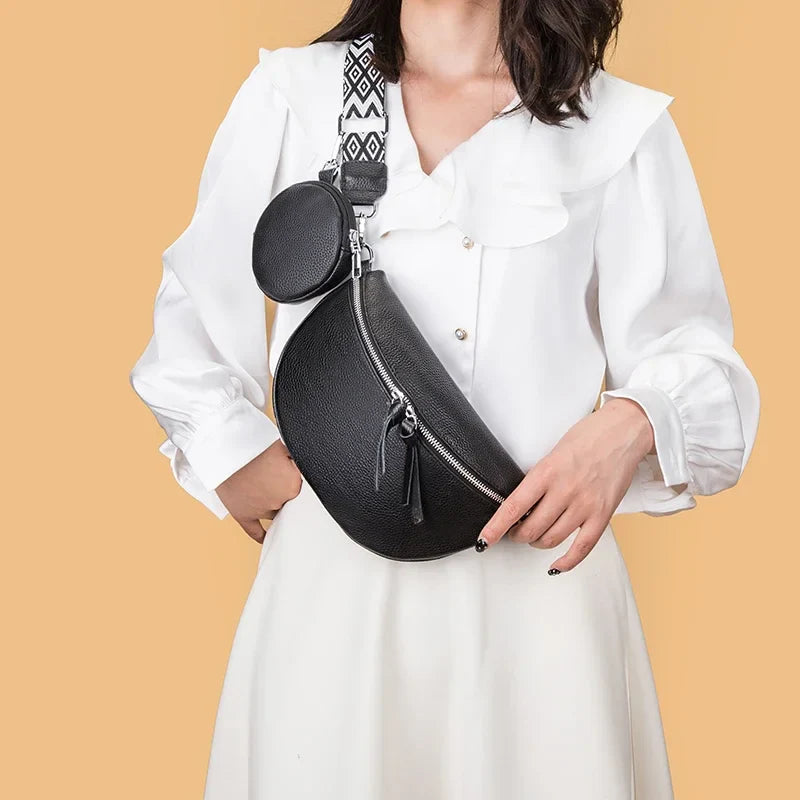 Elegante Crossbody Tas – Schoudertas met Gevlochten Strap & Extra Coin Pouch