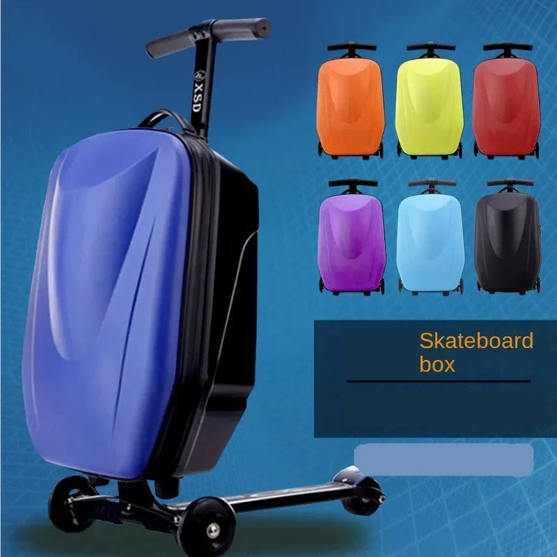 Reiskoffer met Step – Handbagage Trolley Koffer met Ingebouwd Scooter Systeem