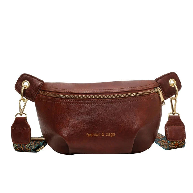 Leren Crossbody Heuptas – Luxe Schoudertas met Brede Band