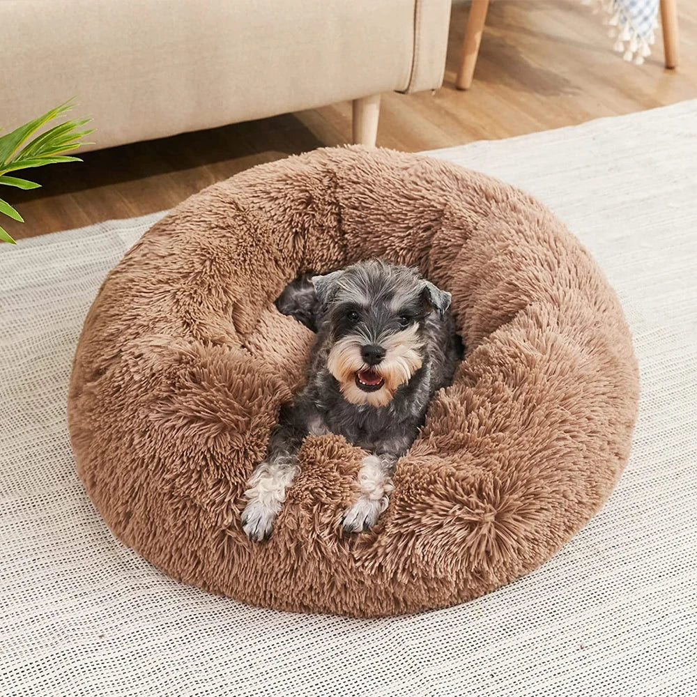 Ronde Donut Hondenmand & Kattenmand – Zachte Fluffy Huisdiermand