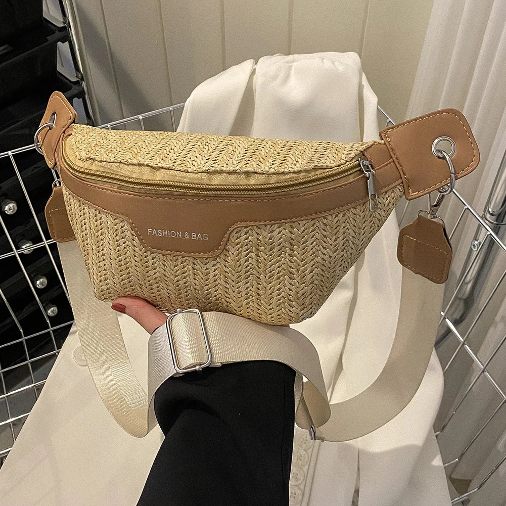 Raffia Crossbody Heuptas – Zomers, Trendy & Comfortabel