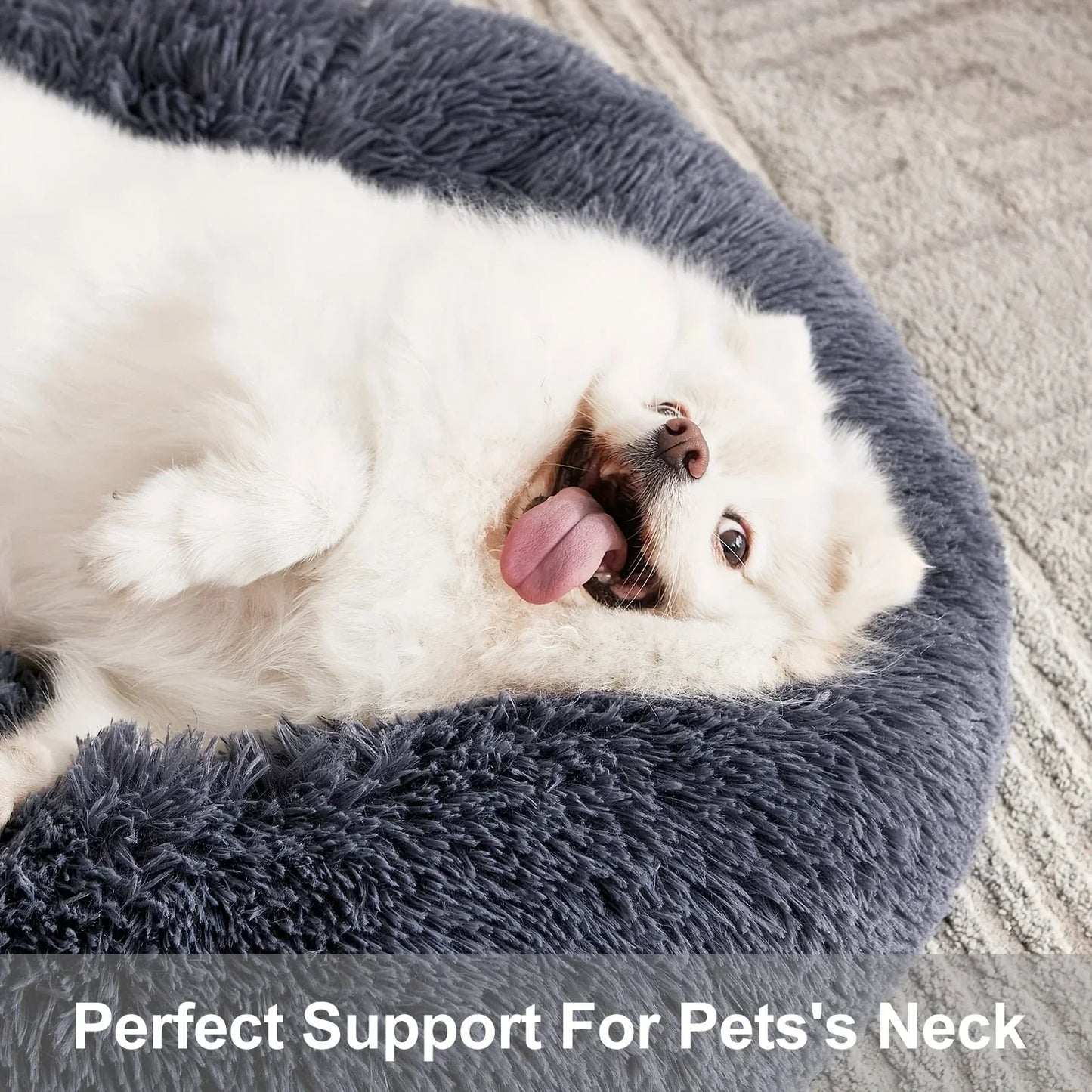 Donut Hondenmand & Kattenmand – Fluffy Anti-Stress Huisdierbed