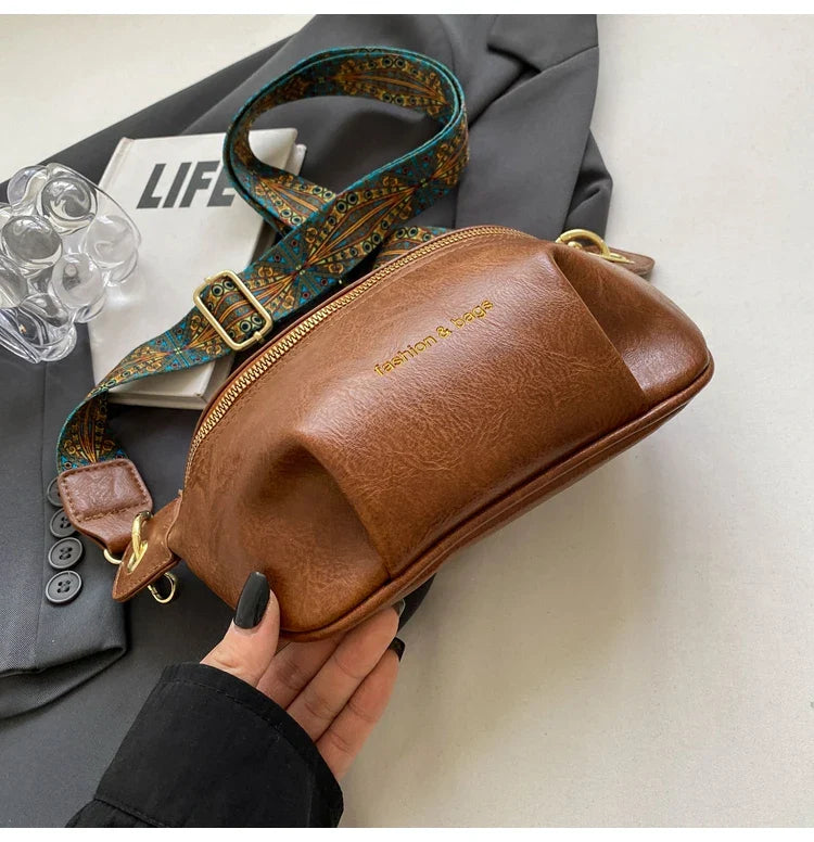 Leren Crossbody Heuptas – Luxe Schoudertas met Brede Band