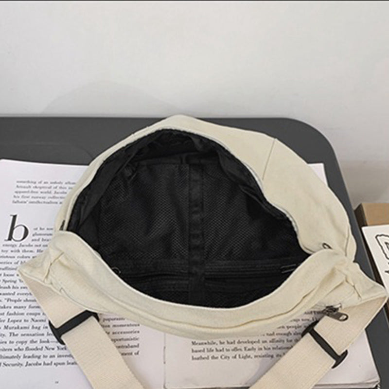 Unisex Canvas Heuptas XL β Ruime Crossbody Tas met Verstelbare Band