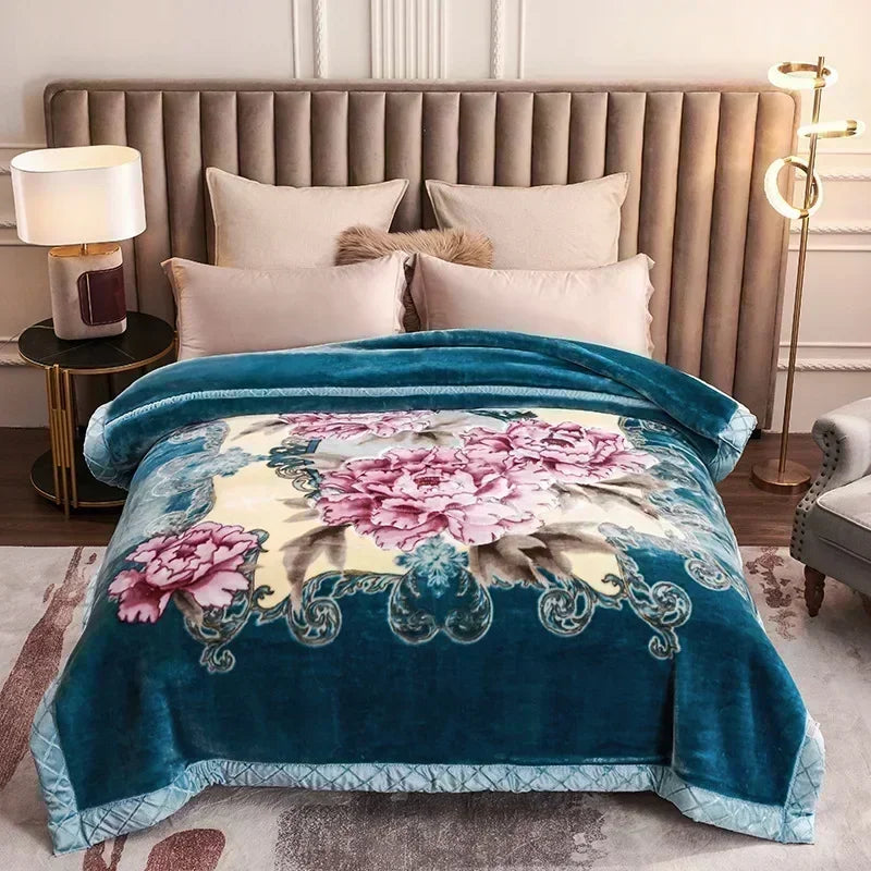Luxe Fleece Deken met Bloemenprint – Extra Zacht en Warm voor Winter