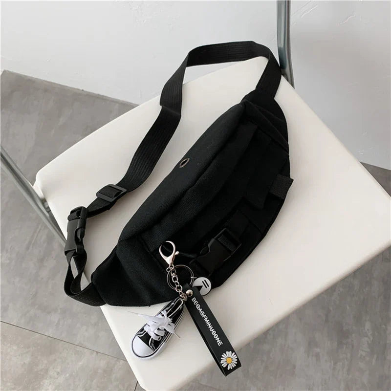 Trendy Crossbody Heuptas met Sleutelhanger – Ruime Schoudertas