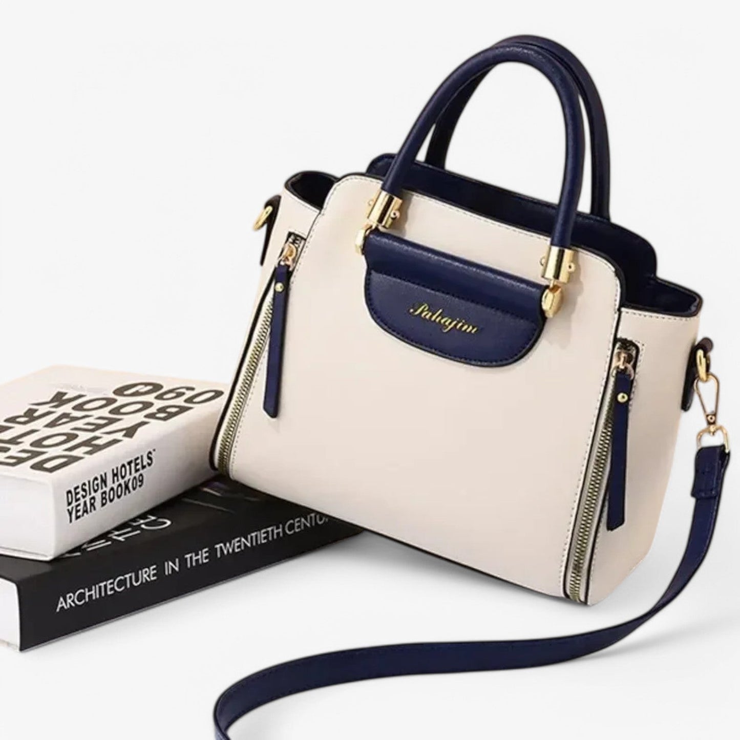 Chique Handtas met Contrastkleuren – Stijlvol & Functioneel