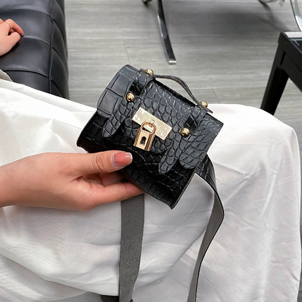 Dames Riemtas – Trendy Belt Bag met Goudkleurig Slot Detail