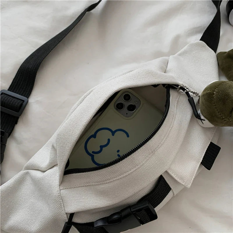 Trendy Crossbody Heuptas met Sleutelhanger – Ruime Schoudertas