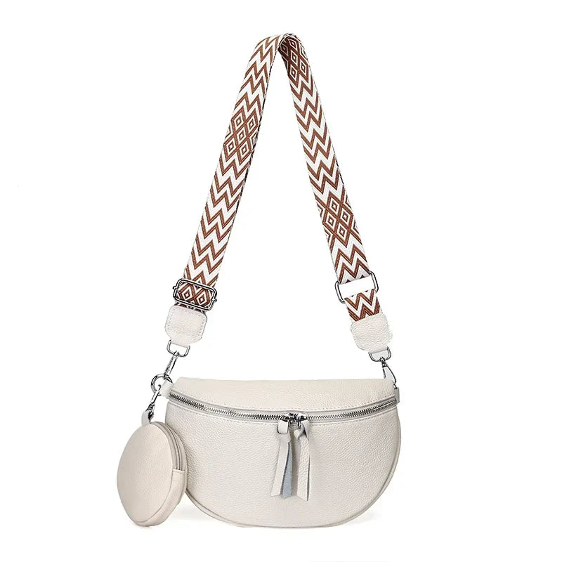 Elegante Crossbody Tas – Schoudertas met Gevlochten Strap & Extra Coin Pouch