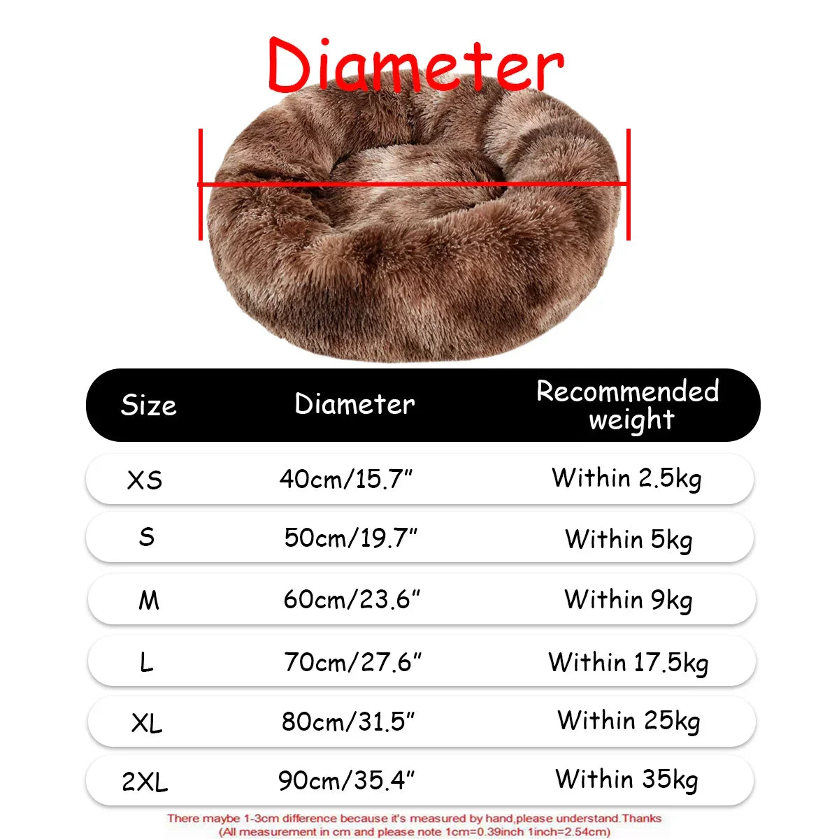 Donut Hondenmand & Kattenmand – Fluffy Anti-Stress Huisdierbed