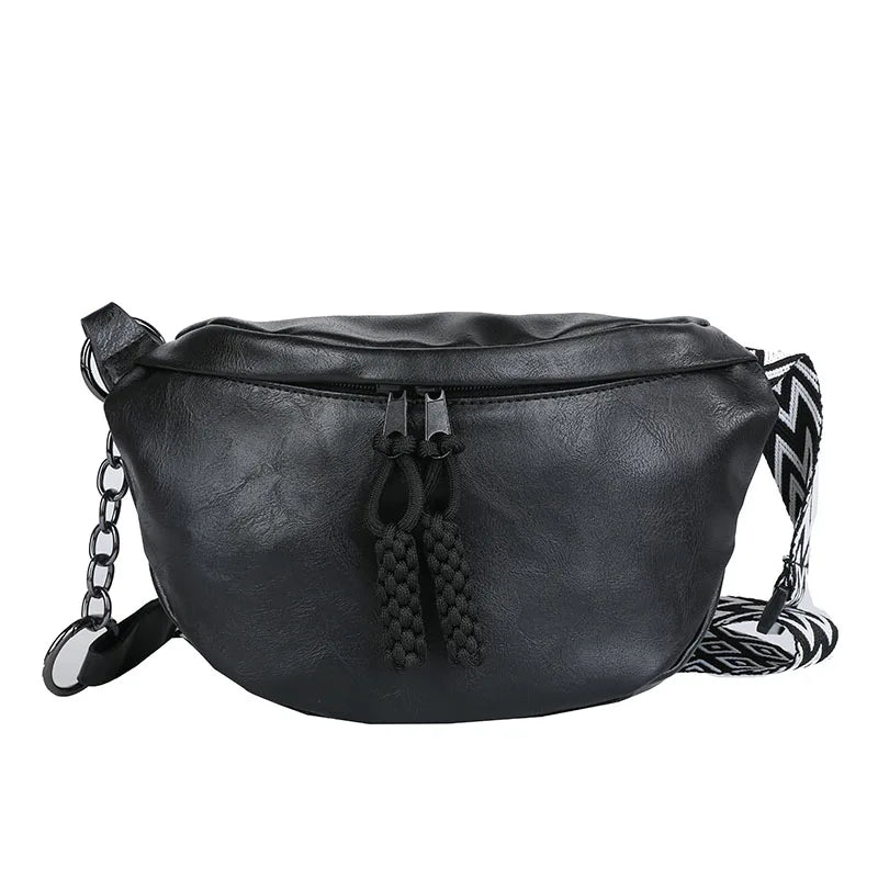 Dames Heuptas met Ketting – Stijlvolle Crossbody Tas van Kunstleer