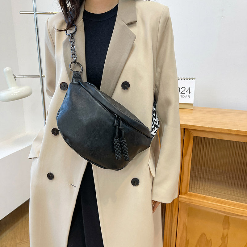 Dames Heuptas met Ketting – Stijlvolle Crossbody Tas van Kunstleer