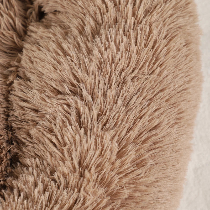 Hondenbed Pootafdruk – Fluffy Rond Ligbed met Anti-Slip Bodem voor Honden en Katten