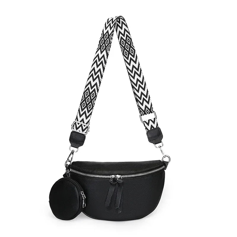 Elegante Crossbody Tas – Schoudertas met Gevlochten Strap & Extra Coin Pouch