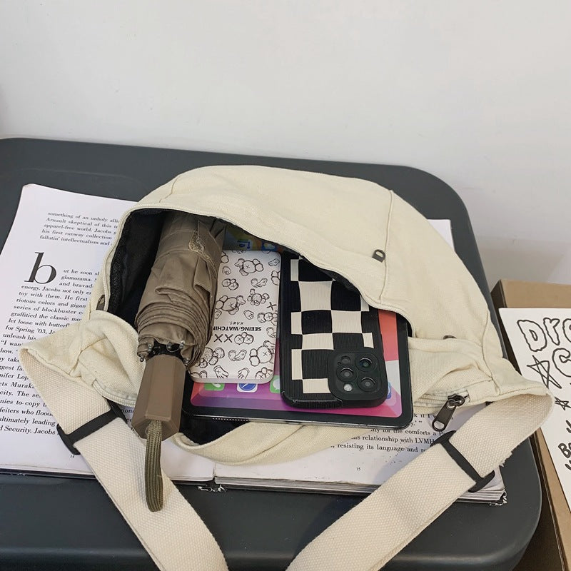 Unisex Canvas Heuptas XL β Ruime Crossbody Tas met Verstelbare Band