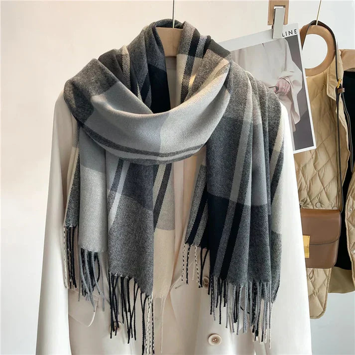 Kasjmier Sjaal met Ruit – Luxe, Tijdloos & Extra Zacht voor Dames