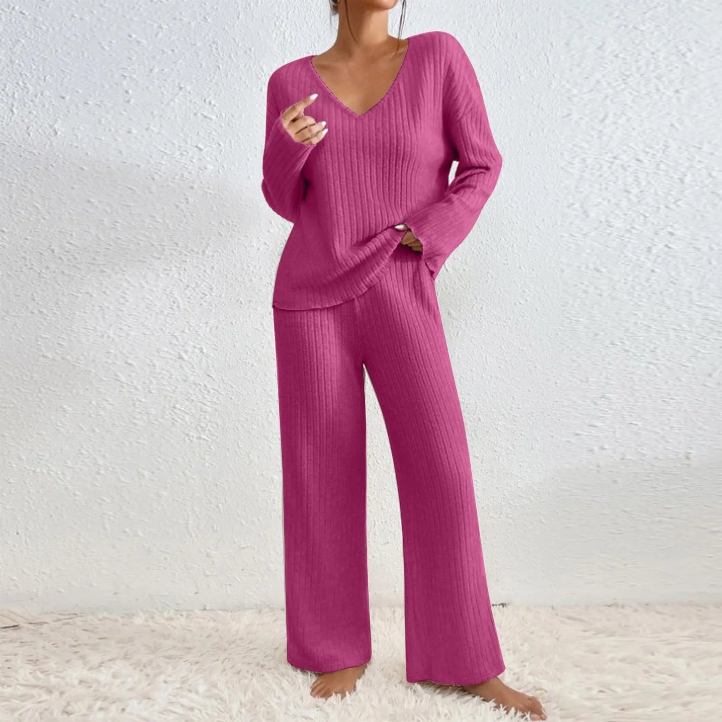 Tweedelig Winterpak voor Dames – Comfortabele Trui & Broek Set