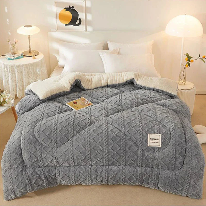 Ultra Zachte Winterdeken – Dikke Fleece & Sherpa Plaid voor Bed en Bank