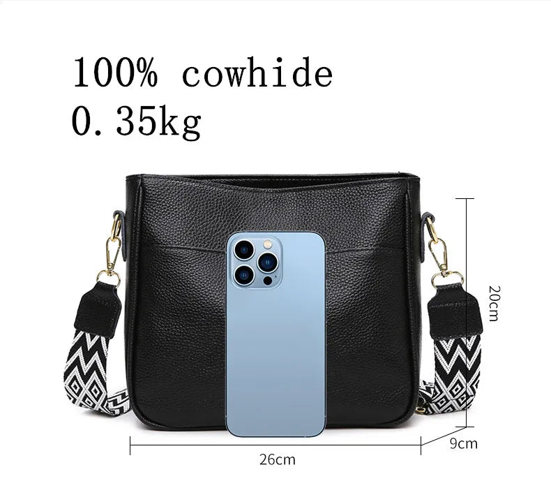 Dames Schoudertas met Brede Strap – Stijlvolle Crossbody Tas met Ruime Vakken