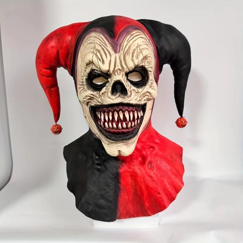 Jester Clown Masker – Enge Horror Masker Rood/Zwart voor Halloween