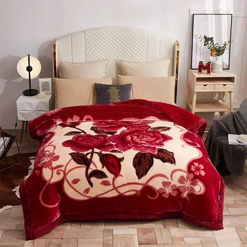 Luxe Fleece Deken met Bloemenprint – Extra Zacht en Warm voor Winter
