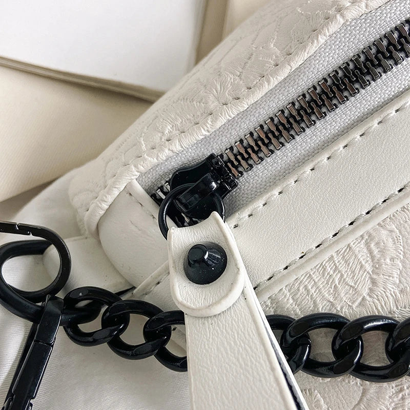 Trendy Crossbody Schoudertas – Fashion Heuptas met Ketting & Extra Pouch