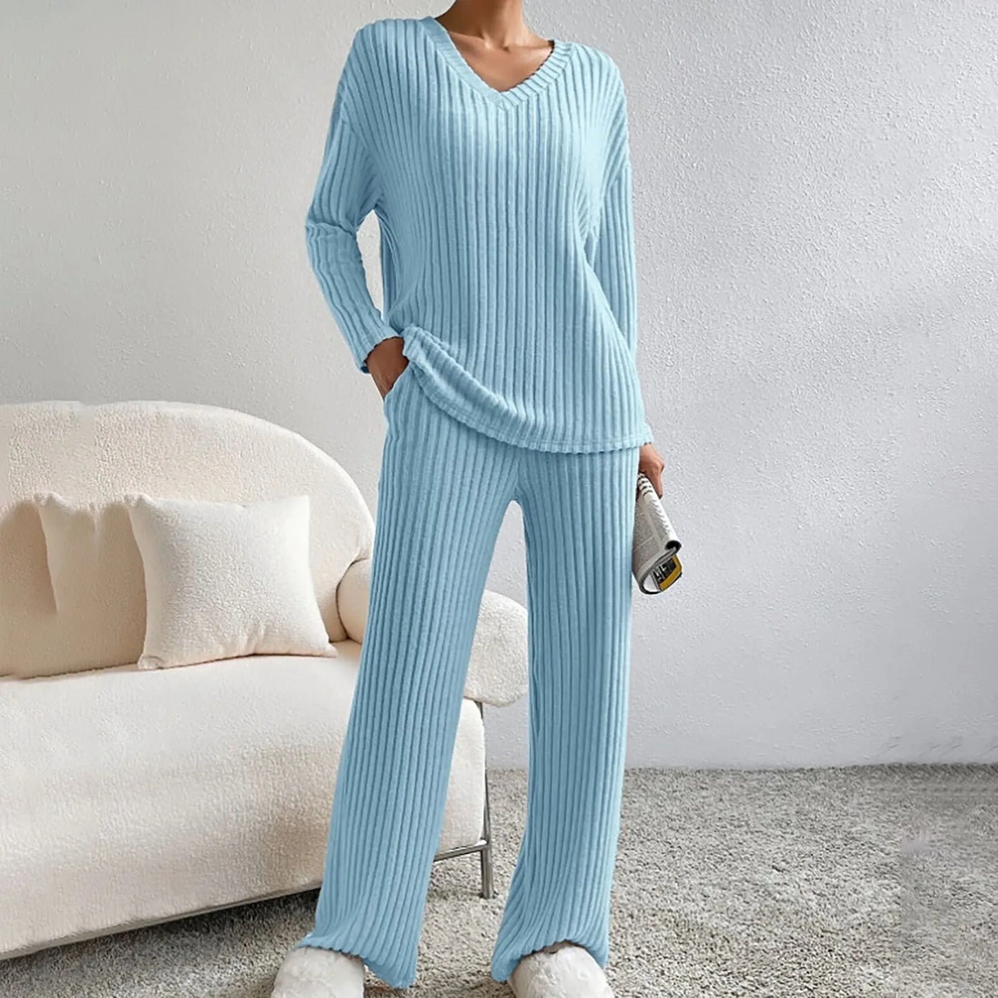 Tweedelig Winterpak voor Dames – Comfortabele Trui & Broek Set