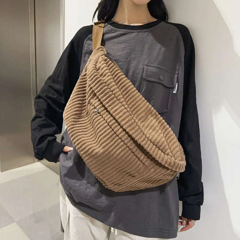 Corduroy Crossbody Tas – Trendy, Ruim & Comfortabel