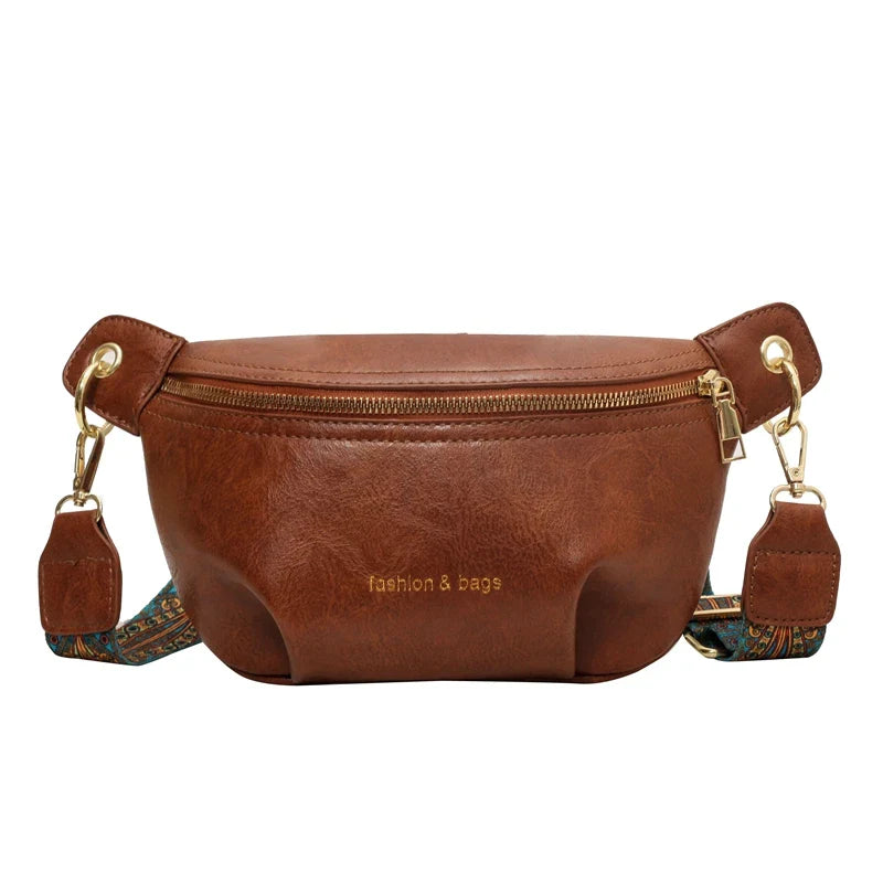 Leren Crossbody Heuptas – Luxe Schoudertas met Brede Band