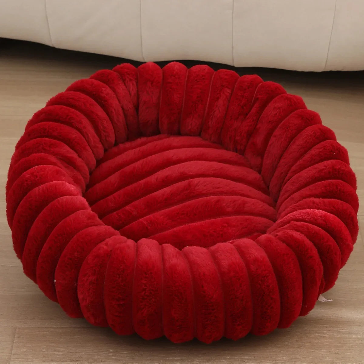 Corduroy Donut Hondenmand & Kattenmand – Zachte Fluffy Huisdiermand