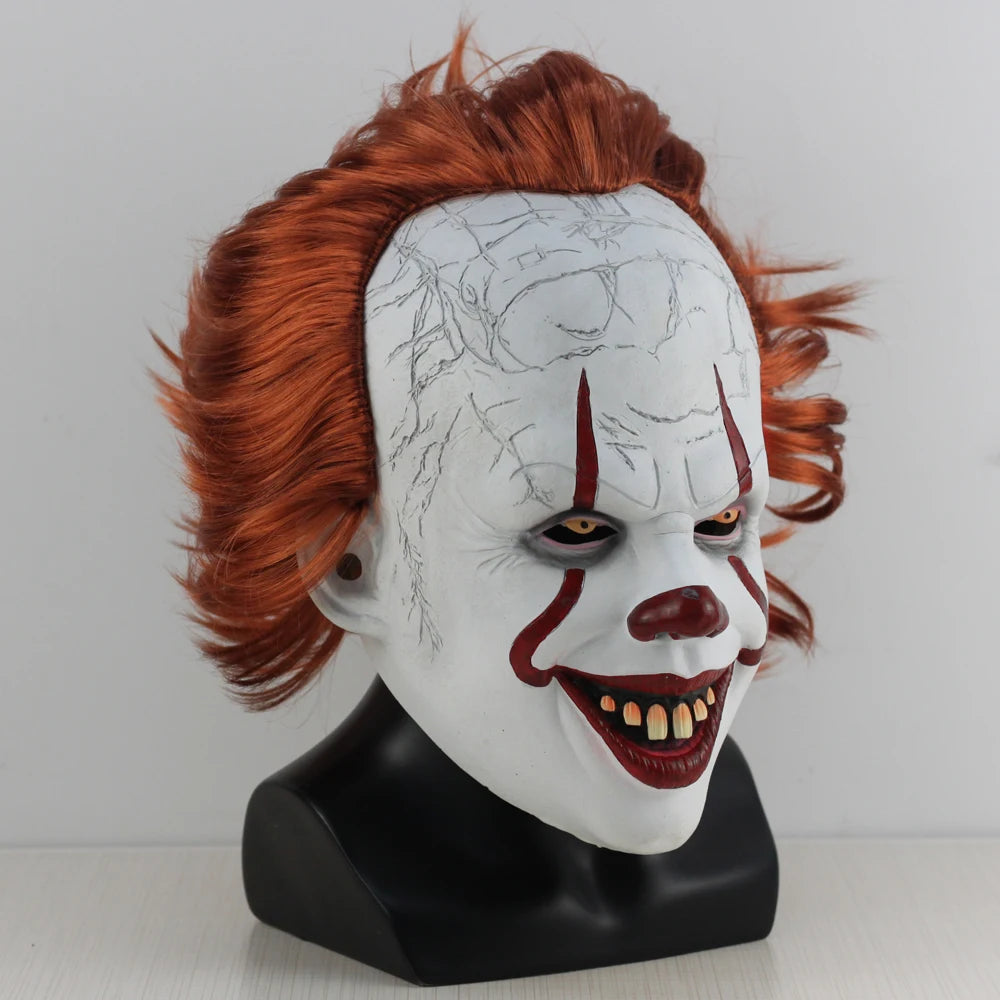 Pennywise Clown Masker – Realistisch Horror Masker met Rood Haar (IT Clown)