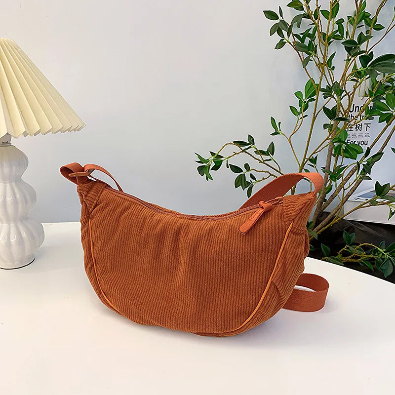 Corduroy Crossbody Tas – Trendy, Licht & Comfortabel