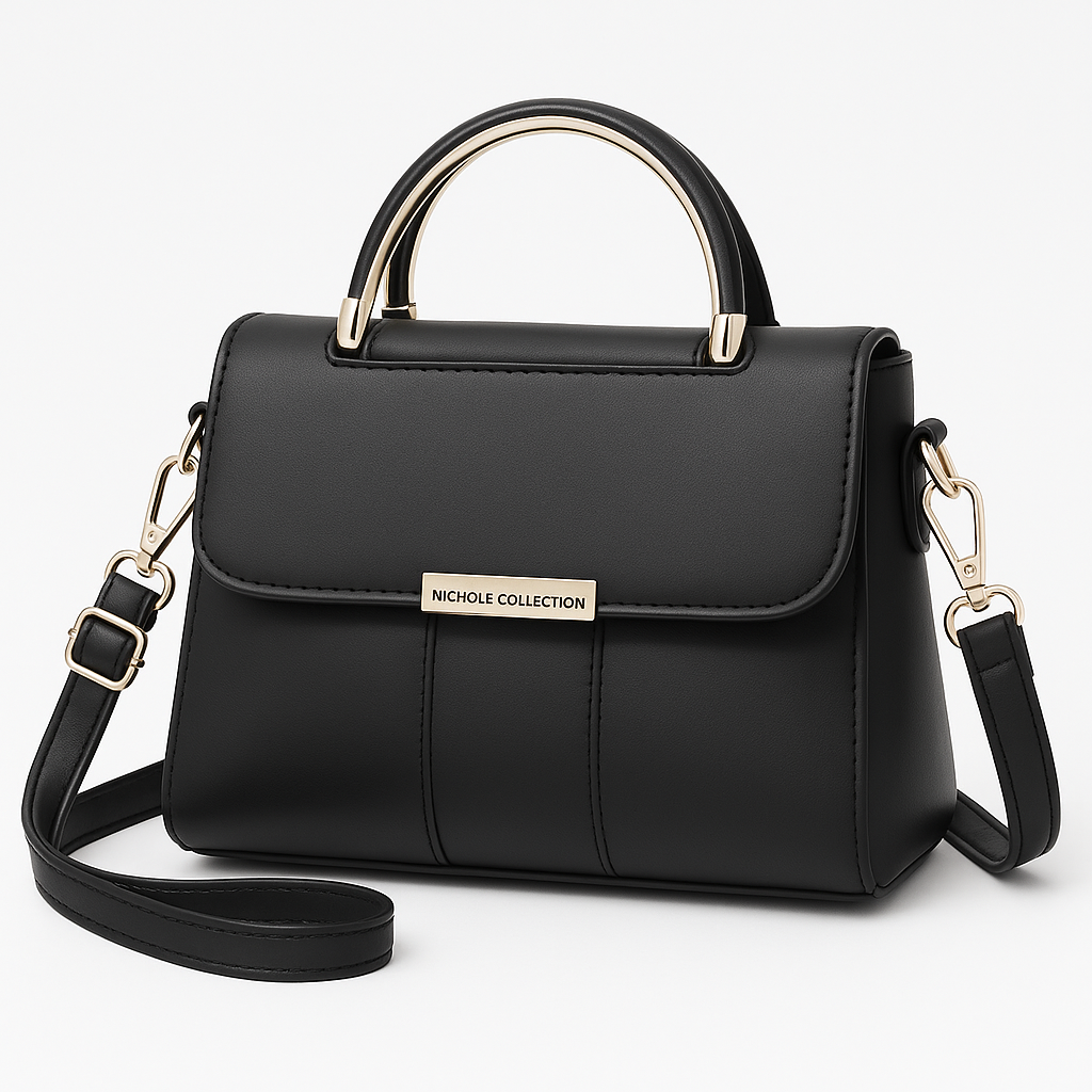 Elegante Crossbody Handtas Dames – Vegan Leer met Goudkleurige Details