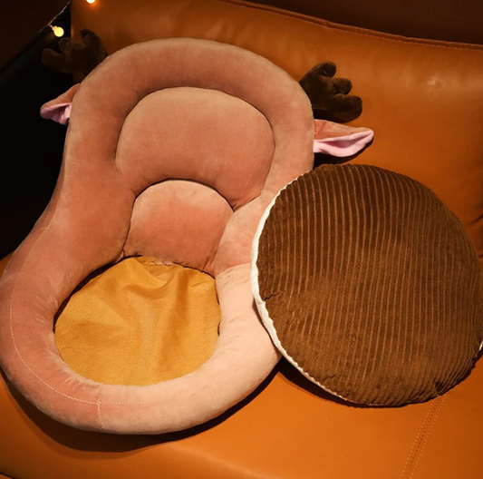 Pluche Stoelkussen met Dierendesign – Ergonomisch Zitkussen met Rugsteun – Verschillende Kleuren