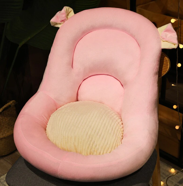 Pluche Stoelkussen met Dierendesign – Ergonomisch Zitkussen met Rugsteun – Verschillende Kleuren