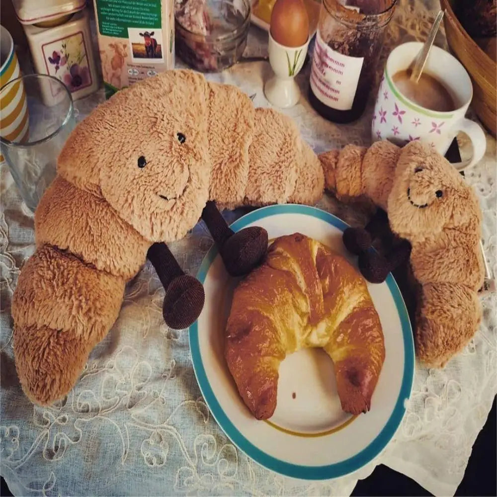 Lachende Croissant Knuffel – Zachte Pluche Knuffel Kussen