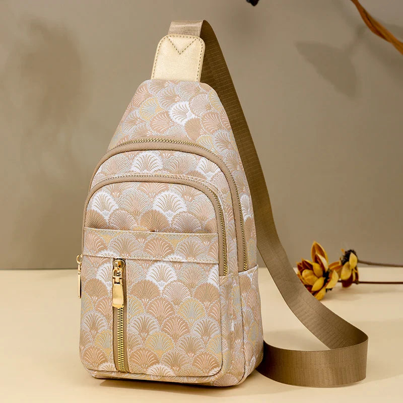 Trendy Schouder Rugtas – Compacte Crossbody Backpack met Patronen