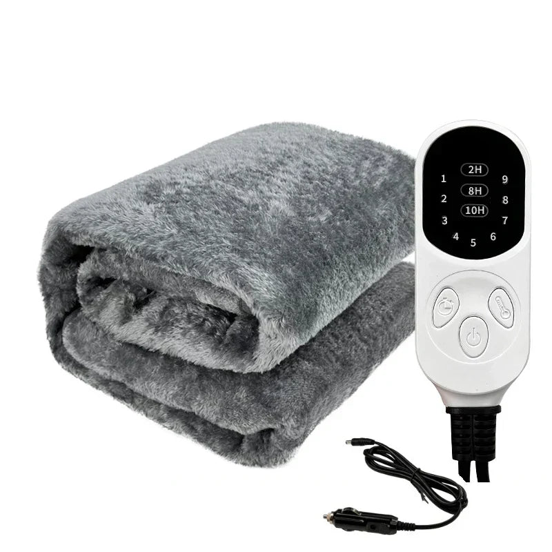 Elektrische Deken Grijs – Verwarmde Fleece Deken met Timer en Warmtestanden