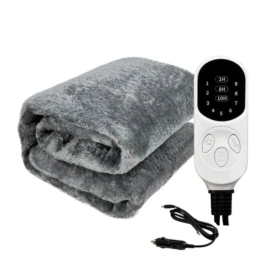 Elektrische Deken Grijs – Verwarmde Fleece Deken met Timer en Warmtestanden