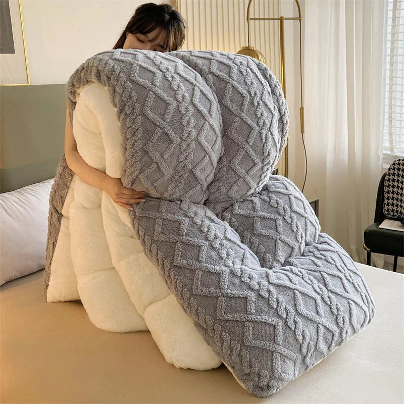 Ultra Zachte Winterdeken – Dikke Fleece & Sherpa Plaid voor Bed en Bank